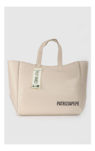 Torba Patrizia Pepe Duża Shopper Kremowa