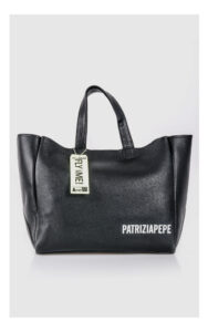 Torba Patrizia Pepe Duża Shopper Czarna
