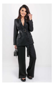Marynarka Karl Lagerfeld Monogram Z Paskiem