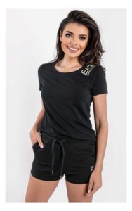T-shirt EA7 Logo Na Ramieniu Czarny