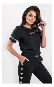 T-shirt EA7 Z Logo Pudełkowy Czarny