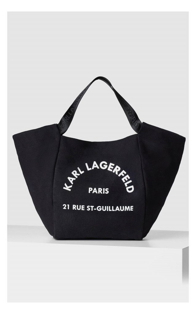 Torba Shopper Karl Lagerfeld Z Logo Czarny