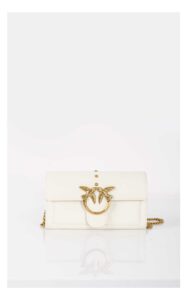 Torebka Pinko Wallet Simply Skórzana Kremowa
