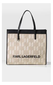 Torebka Karl Lagerfeld Shopper Monogram Beżowa