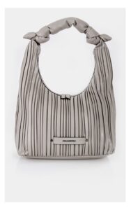 Torebka Karl Lagerfeld Plisowana Hobo Szara