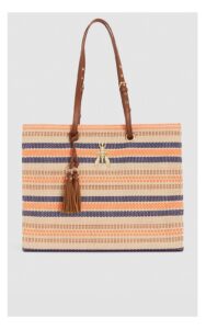 Torebka Patrizia Pepe Shopper Pleciona W Paski
