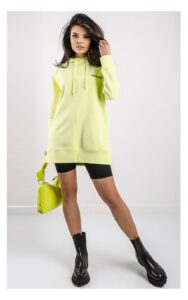 Bluza Patrizia Pepe Oversize Z Kapturem Limonkowa