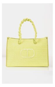 Torebka Twin Set Shopper Wyszywane Logo Limonkowa