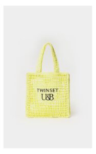 Torebka Twin Set U&B Shopper Pleciona Żółta