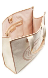 Torebka Twinset Shopper Płócienna Kremowa