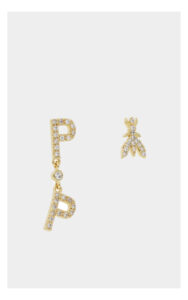 Kolczyki PATRIZIA PEPE z wiszącym logo złote