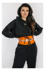Bluza MSGM krótka z kapturem czarna
