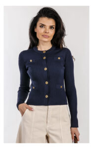 Kardigan TWINSET elegancki dopasowany granatowy