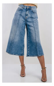 Jeansy PINKO Burkina bermudy wide leg niebieskie