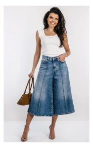 Jeansy PINKO Burkina bermudy wide leg niebieskie