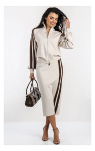 Bluza PINKO Stagione dzianinowa lurex beżowa