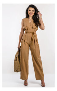 Kombinezon TWINSET U&B w prążki lurex camel