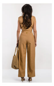 Kombinezon TWINSET U&B w prążki lurex camel