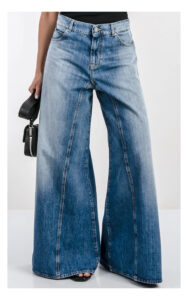 Jeansy PINKO Winona typu wide leg niebieskie