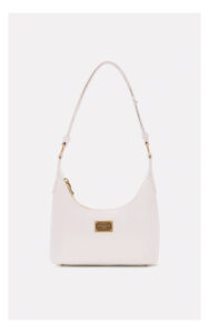 Torebka MARCIANO GUESS skórzana mini hobo z łańcuchem kremowa