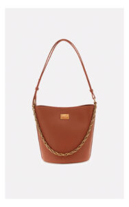 Torebka MARCIANO GUESS skórzana typu bucket brązowa