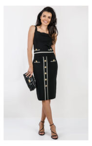 Top MARCIANO GUESS elegancki z dzianiny czarny