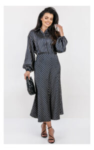 Sukienka MARCIANO GUESS maxi w paski granatowa