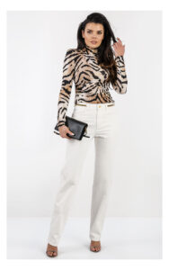 Bluzka MARCIANO GUESS z golfem w zwierzęcy print