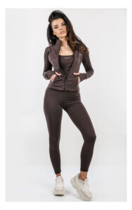 Bluza GUESS ACTIVE rozpinana gładka basic brązowa