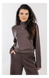 Bluza GUESS Active ze ściągaczem brązowa