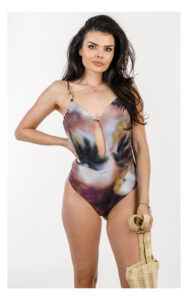 Strój kąpielowy PATRIZIA PEPE jednoczęściowy tie dye print