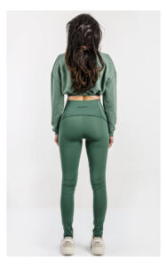 Bluza PATRIZIA PEPE cropped logowana zielona