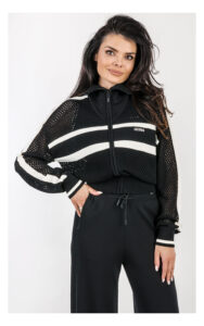 Bluza GUESS Active z ażurowej dzianiny czarna