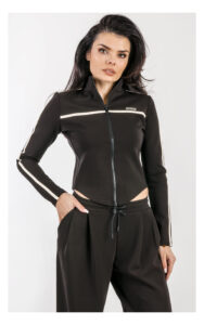 Bluza GUESS Active rozpinana z lampasami czarna