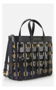 Torebka ELISABETTA FRANCHI mała shopper z siateczki czarna