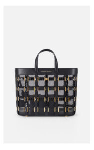 Torebka ELISABETTA FRANCHI mała shopper z siateczki czarna