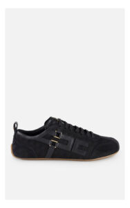 Sneakersy ELISABETTA FRANCHI zamszowe logomania czarne