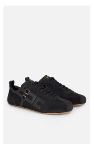 Sneakersy ELISABETTA FRANCHI zamszowe logomania czarne