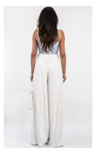 Top ELISABETTA FRANCHI gorset w paski niebieski
