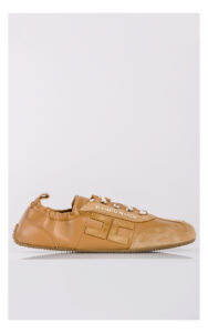 Sneakersy ELISABETTA FRANCHI skórzane camel