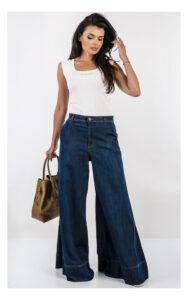 Jeansy TWINSET wide leg granatowe