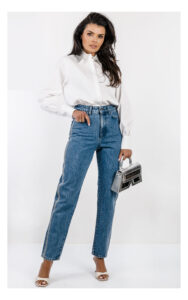 Jeansy KARL LAGERFELD mom fit niebieskie