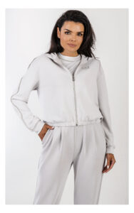 Bluza EA7 rozpinana z cyrkoniami szara