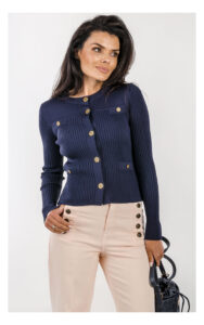 Kardigan TWINSET elegancki dopasowany granatowy