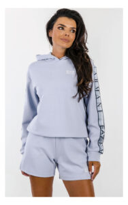 Bluza EA7 wkładana z lampasami niebieska